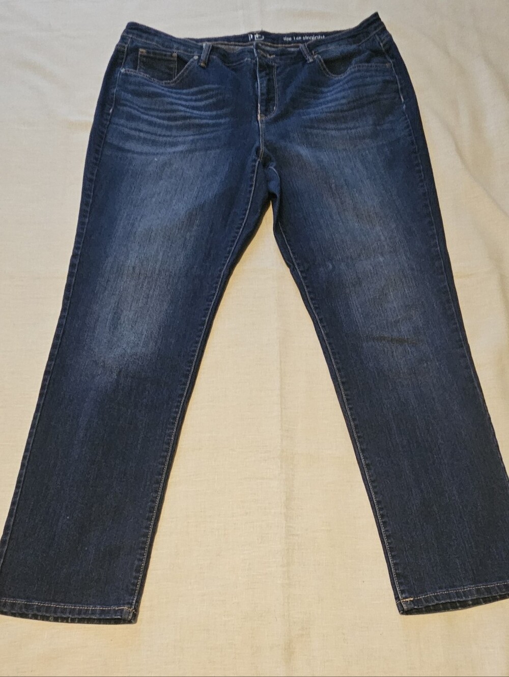 New Direction Womens Size 16R Straight Leg Dark Wash